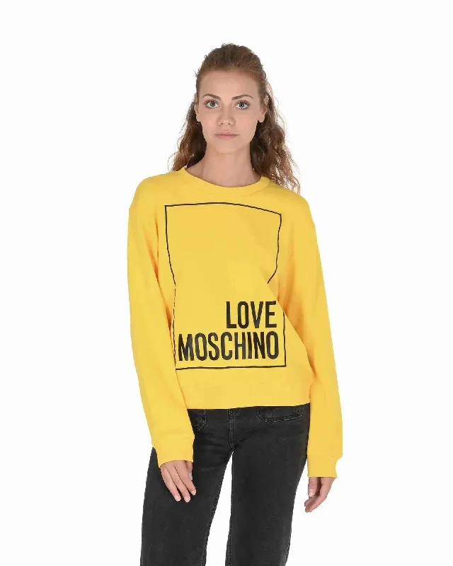 Love Moschino Cotton Sweatshirt with Inlay Detail - 38 EU Hoodie with Puffed Sleeves Voluminous Trendy Love Moschino Cotton Sweatshirt with Inlay Detail - 38 EU Hoodie with Puffed Sleeves Voluminous Trendy