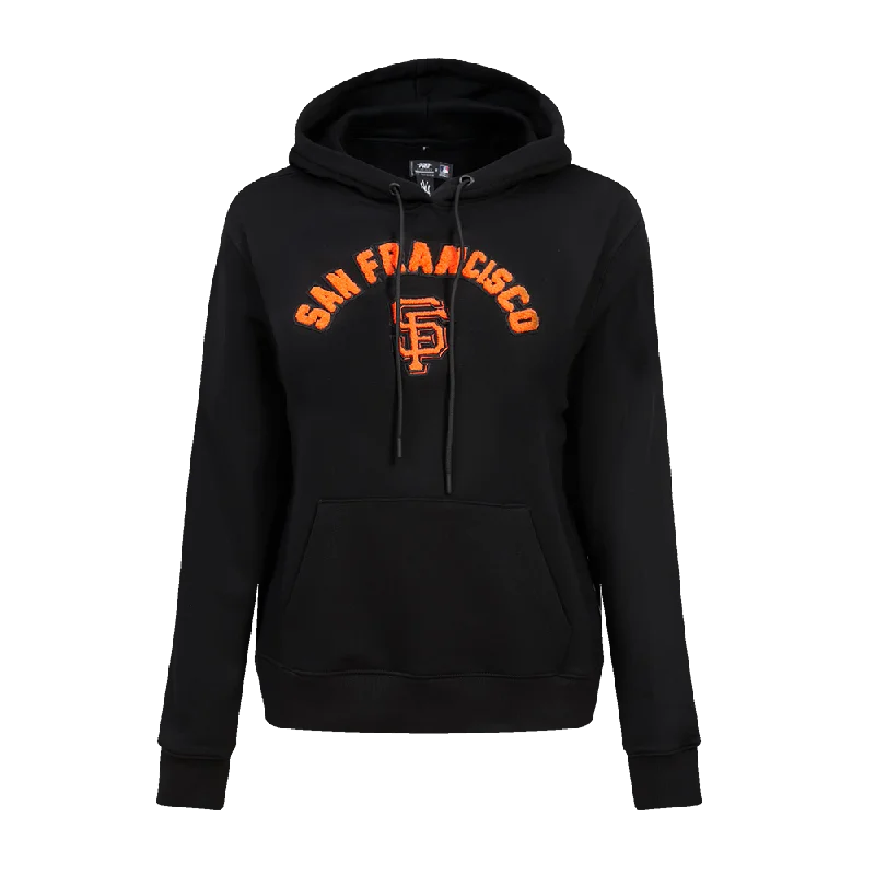 MLB SAN FRANCISCO GIANTS CLASSIC WOMEN'S PO HOODIE (BLACK) Hoodie with Illustration Artistic Creative MLB SAN FRANCISCO GIANTS CLASSIC WOMEN'S PO HOODIE (BLACK) Hoodie with Illustration Artistic Creative