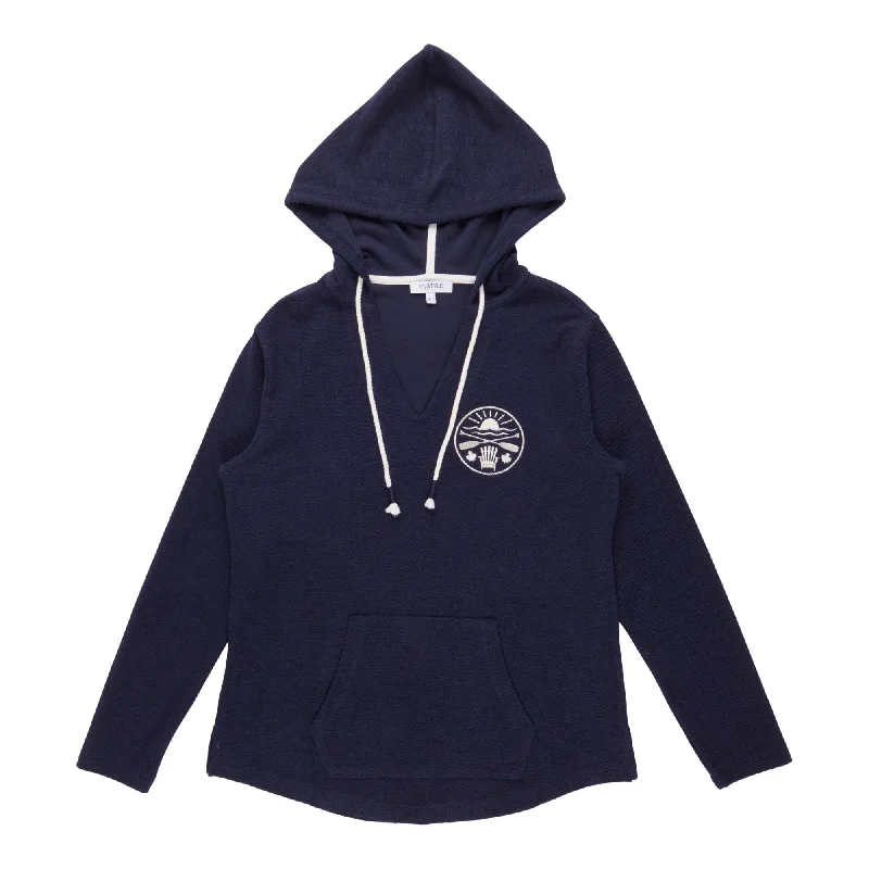 mySTYLE Women's Drawstring Striped Hoodie Hoodie with Ribbed Hem Stretchable Secure