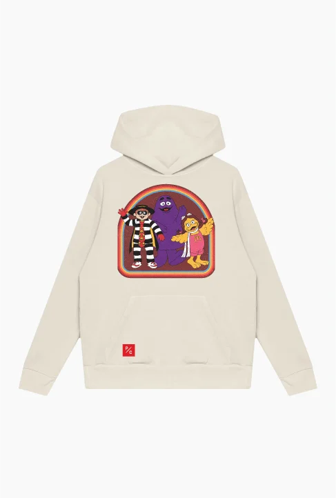 P/C x McDonald's Retro Hoodie - Ivory Hoodie with Gradient Ombre Colorful