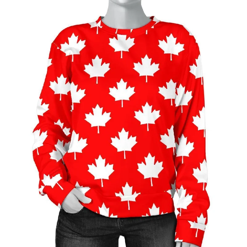 Pattern Print Canada Love Women's Sweatshirt Hoodie with Hem Elastic Stretchable Comfortable Pattern Print Canada Love Women's Sweatshirt Hoodie with Hem Elastic Stretchable Comfortable