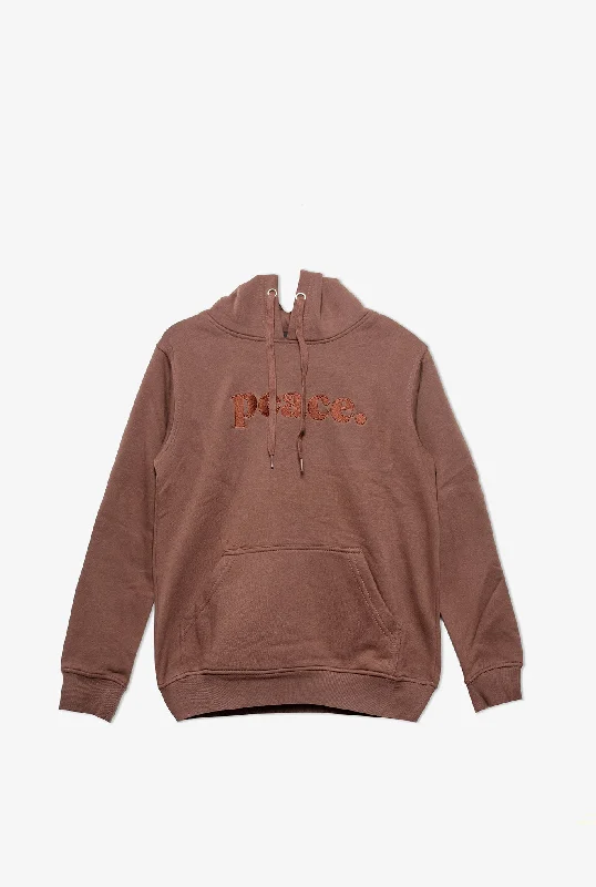 Peace Tonal Hoodie - Espresso Hoodie with Hood Adjustable Protection