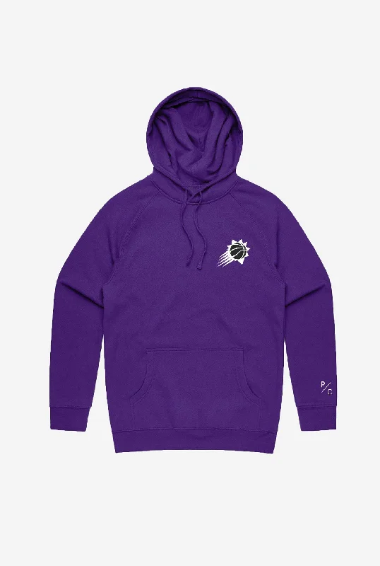 Phoenix Suns Logo Hoodie - Purple Hoodie with Puffed Sleeves Voluminous Trendy