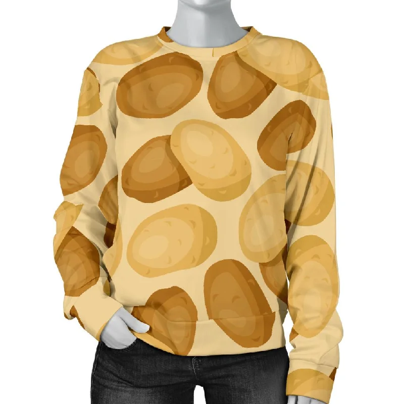 Potato Pattern Print Women's Sweatshirt Hoodie with Neon Bright Vibrant