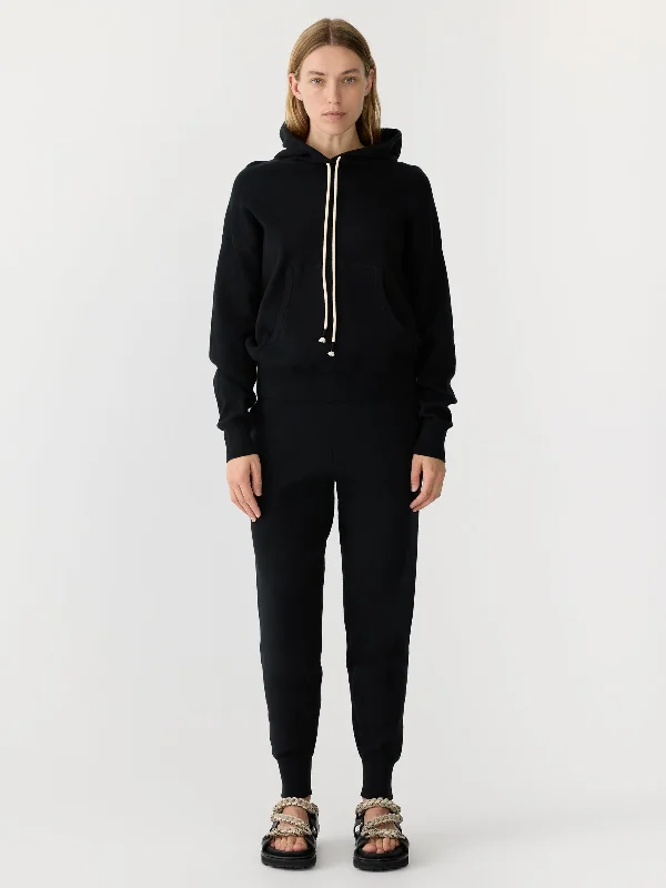 regular fit cotton knit hoodie Hoodie with Longline Fit Extended Stylish
