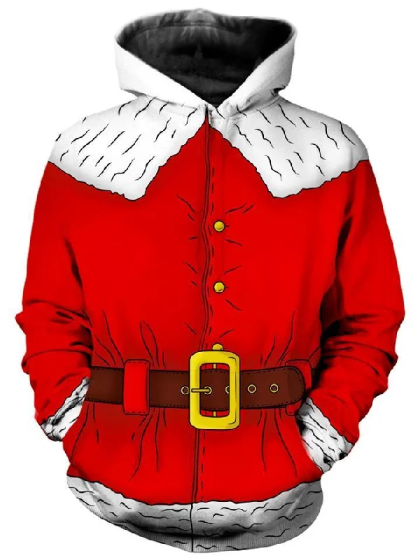 Santa Unisex Hoodie Hoodie with High Neck Warm Protective