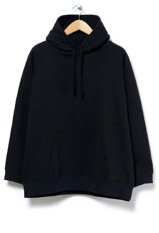Snow Peak Recycled Cotton Pullover Hoodie - Black Hoodie with Front Slit Layering Stylish Snow Peak Recycled Cotton Pullover Hoodie - Black Hoodie with Front Slit Layering Stylish