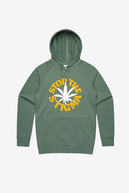 Stop the Stigma Heavyweight Hoodie - Sage Hoodie with Belted Waist Structured Tailored Stop the Stigma Heavyweight Hoodie - Sage Hoodie with Belted Waist Structured Tailored