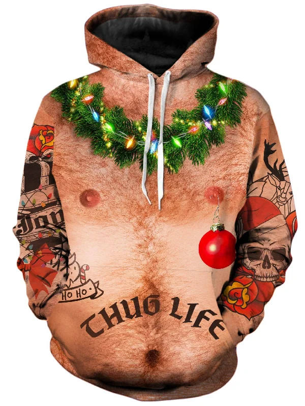 Thug Life Ugly Unisex Hoodie Hoodie with Zipper Placket Modern Functional