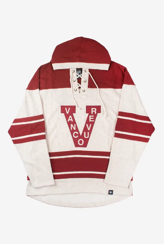 Vancouver Millionaires Rockaway Lacer Hoodie Hoodie with Color Block Contrast Stylish Vancouver Millionaires Rockaway Lacer Hoodie Hoodie with Color Block Contrast Stylish