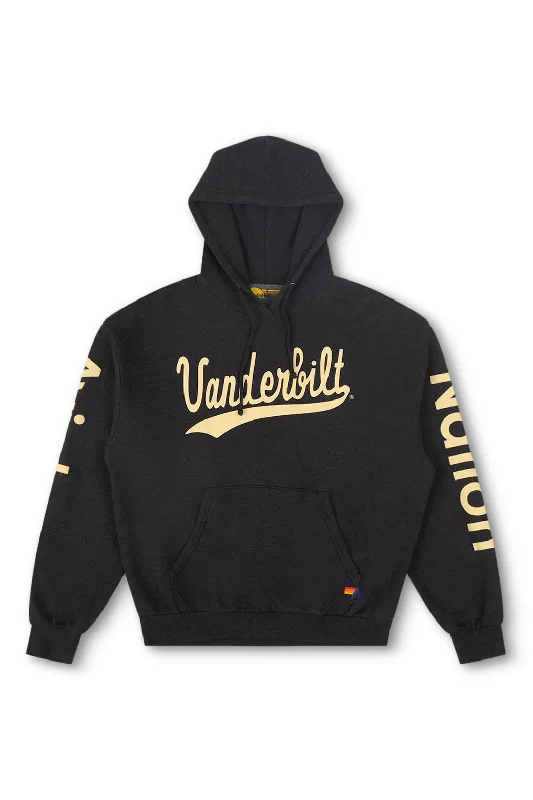 VANDERBILT LOGO PULLOVER HOODIE RELAXED - BLACK Hoodie with Zipper Versatile Modern