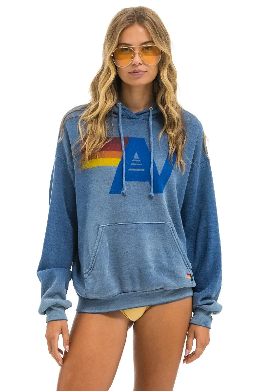 VINTAGE LOGO RELAXED PULLOVER HOODIE - FADED WATER Hoodie with Relaxed Fit Easy Casual VINTAGE LOGO RELAXED PULLOVER HOODIE - FADED WATER Hoodie with Relaxed Fit Easy Casual