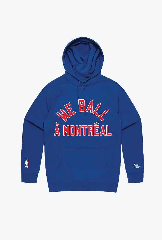 We Ball à Montréal Hoodie - Royal Hoodie with Batwing Sleeves Loose Dramatic
