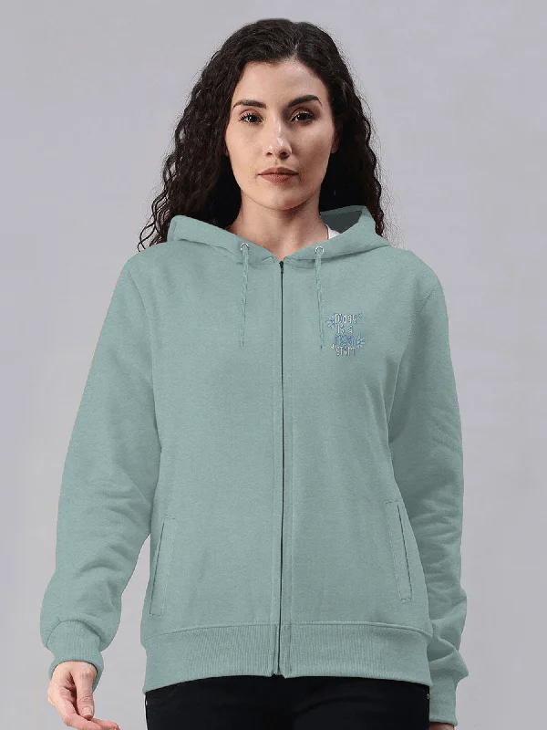 WOMEN'S FRESH START FLEECE HOODIE Hoodie with Button Placket Classic Preppy