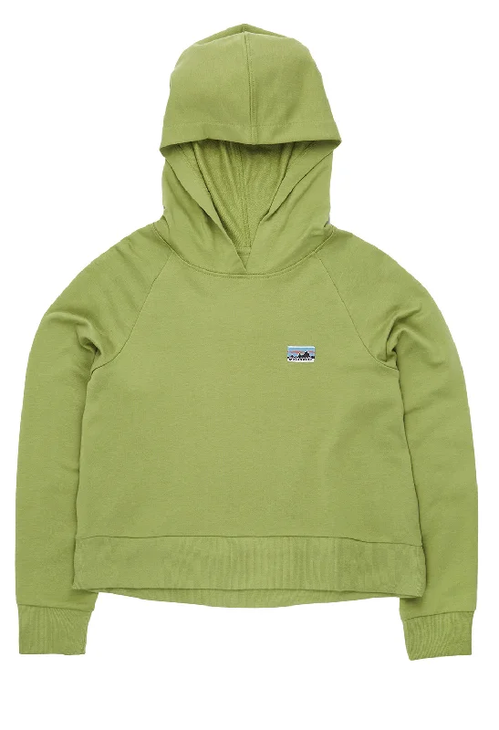 Patagonia Women's Regenerative Organic Certified Cotton Essential Hoody - Buckhorn Green Hoodie with Gradient Ombre Colorful