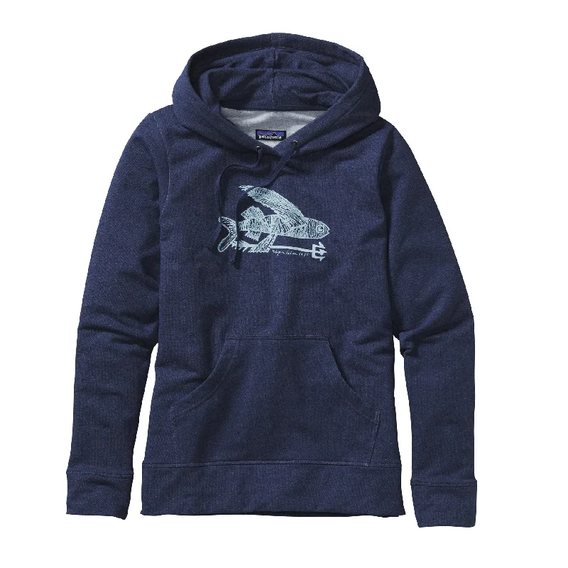 W's Illustrated Flying Fish Midweight Pullover Hooded Sweatshirt Hoodie with Longline Fit Extended Stylish W's Illustrated Flying Fish Midweight Pullover Hooded Sweatshirt Hoodie with Longline Fit Extended Stylish