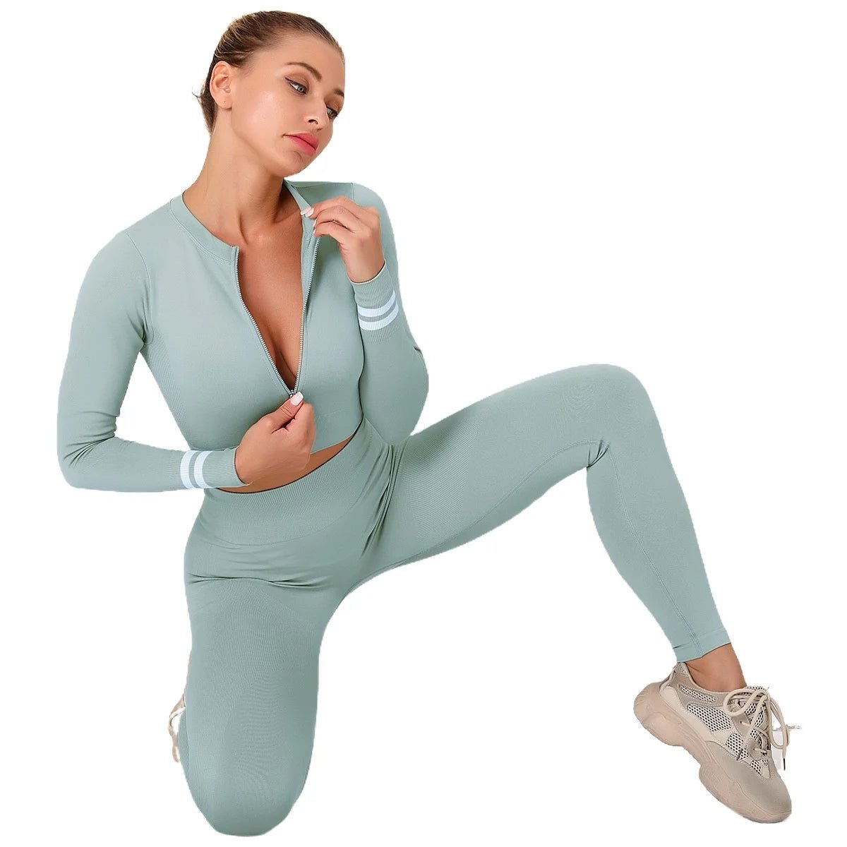 Zipper Sweatshirt Long Sleeve Suit Fitness Suit for Women 2 Pieces Outfits New Gym Sports Tight Long Sleeve Suit Fitness Yoga Hoodie with Zipper Versatile Modern Zipper Sweatshirt Long Sleeve Suit Fitness Suit for Women 2 Pieces Outfits New Gym Sports Tight Long Sleeve Suit Fitness Yoga Hoodie with Zipper Versatile Modern
