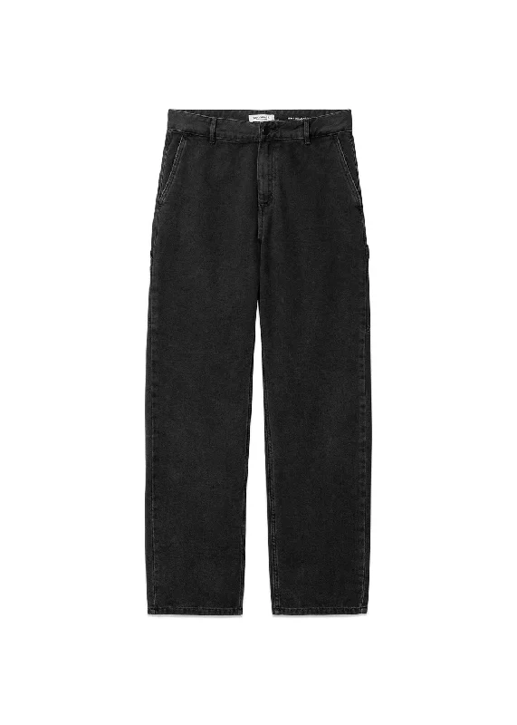 W Pierce Pant Straight - Black Stone Washed Trendy Palazzo Pants