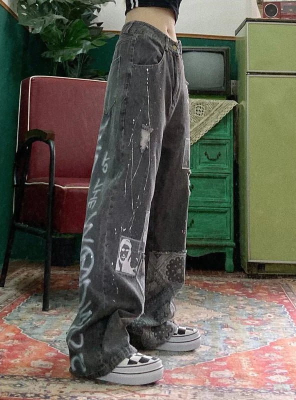 WOMEN LOOSE VINTAGE FEMALE PANTS Trendy Wide-Leg Pants