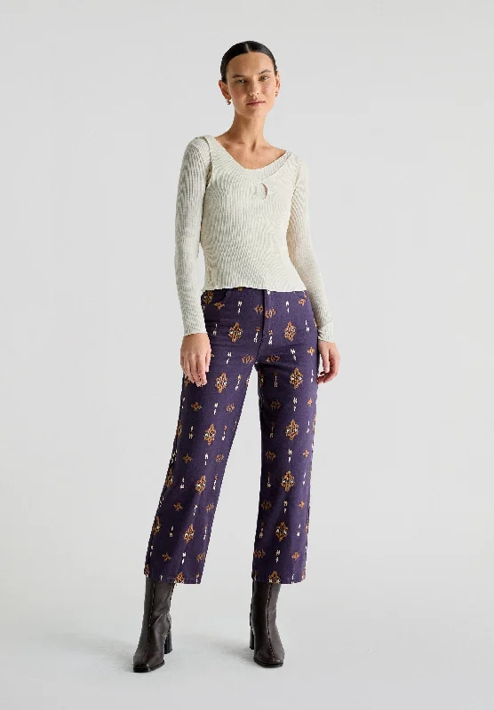 ETNIC EMB DENIM PANT Cozy Knit Pants