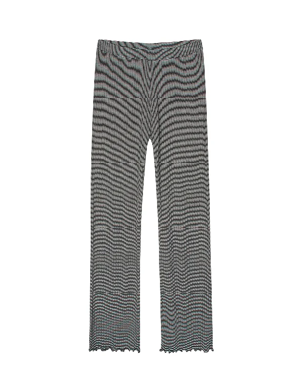 5x5 Stripe Lonnie Pants, Black/Vanilla Ice Relaxed Fit Trousers