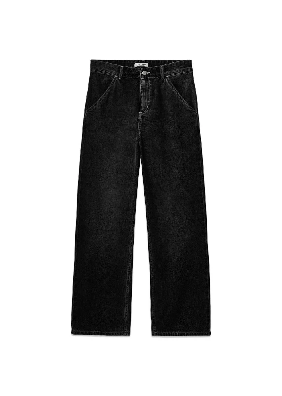 W Simple Pant - Black Stone Washed Chic Checkered Pants