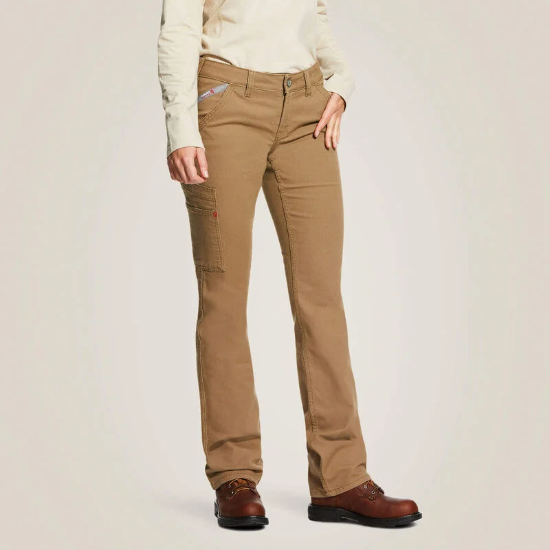 Ariat FR Stretch DuraLight Canvas Stackable Straight Leg Pant Style 10030273 Trendy Tapered Pants