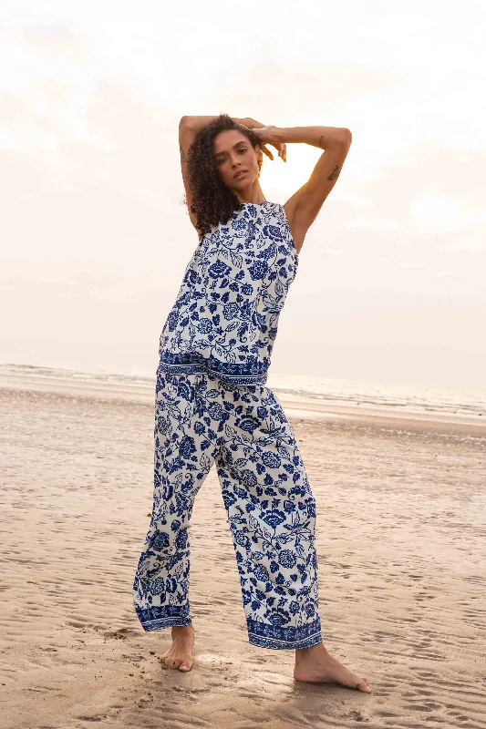 Border Print Pant Formal Stretch Pants