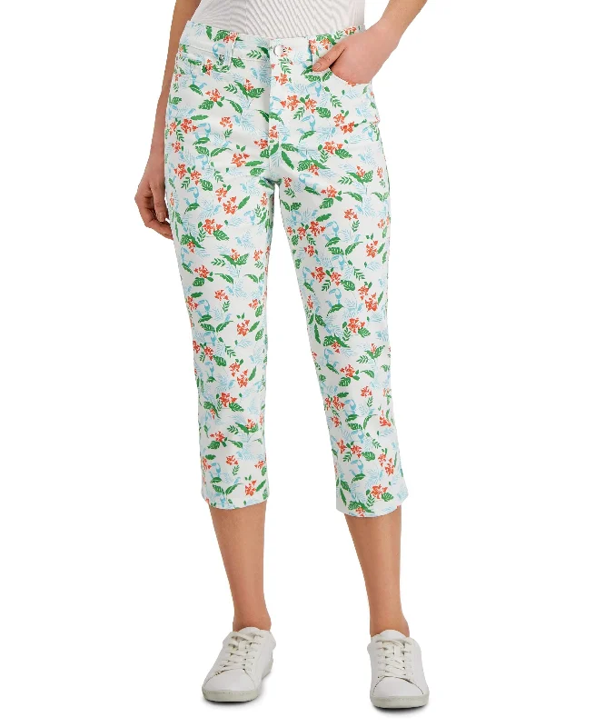 Charter Club Tropical Toucan Capri Pants Trendy Work Pants
