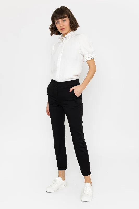 Chino Pant in Black Elegant Silk Pants