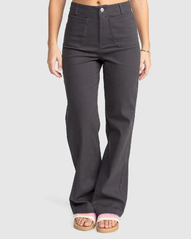 Womens Coastal Cruiser Washed Pants Warm Wool Trousers