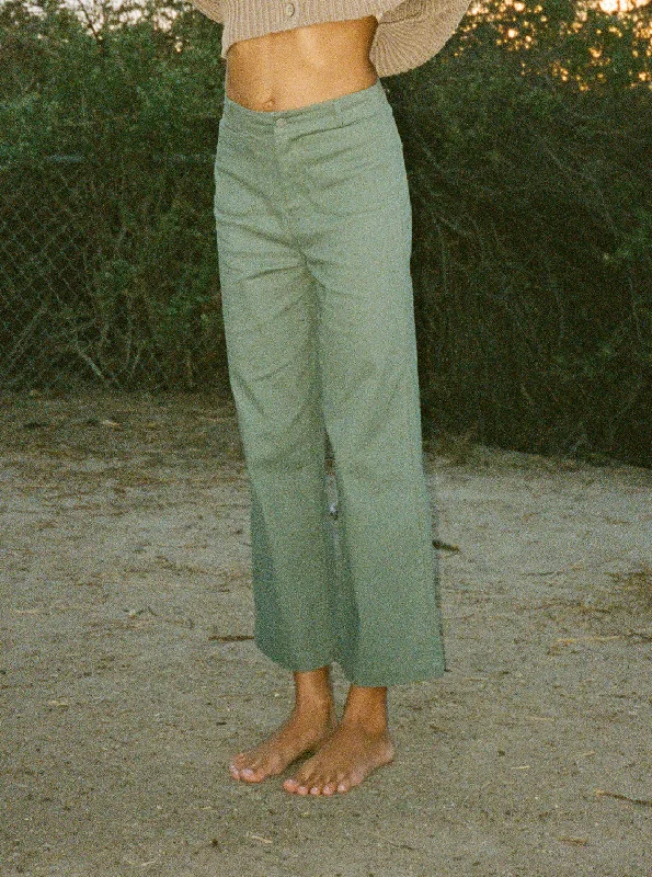 Coastal Cruiser Wide Leg Pants - Agave Green Casual Sweatpants Style