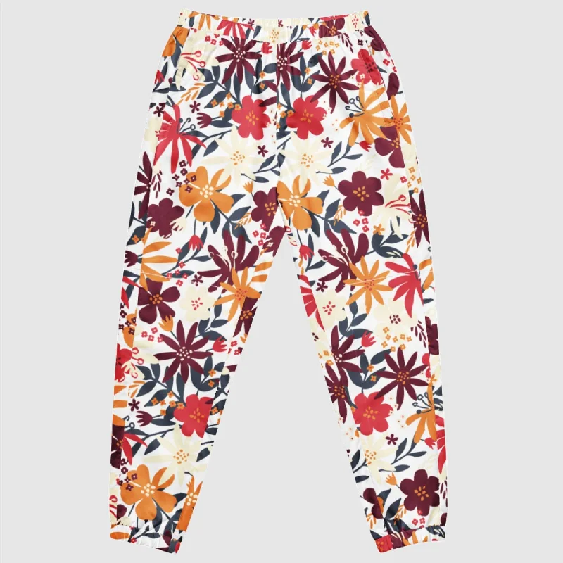 Women's Flower Garden Pattern Track Pants Casual Track Pants