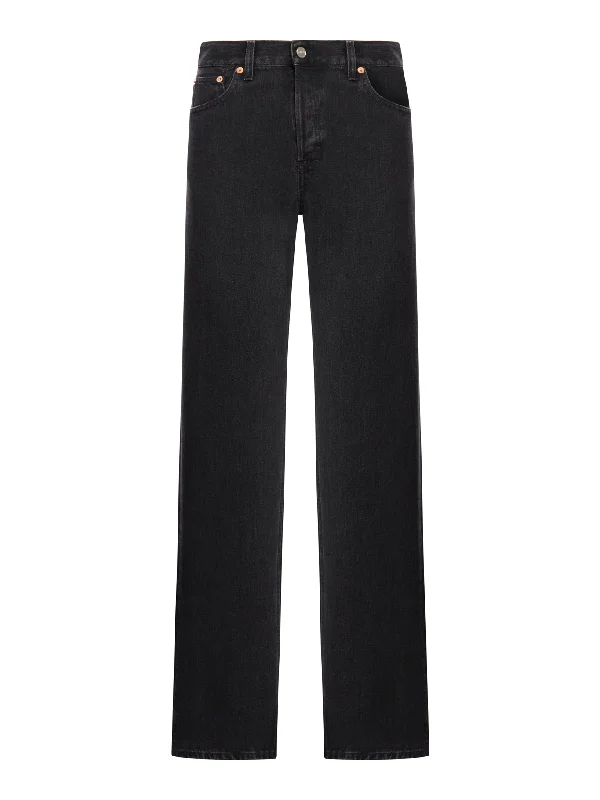 STRAIGHT DENIM PANT WITH LASER DETAIL Trendy Printed Leggings