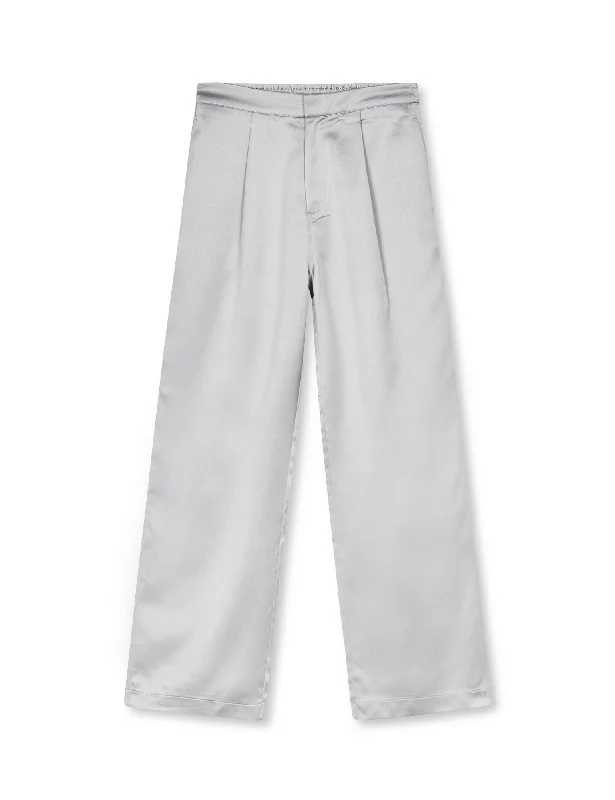 Heavy Satin Birna Pants, High-rise Cozy Jogger Leggings