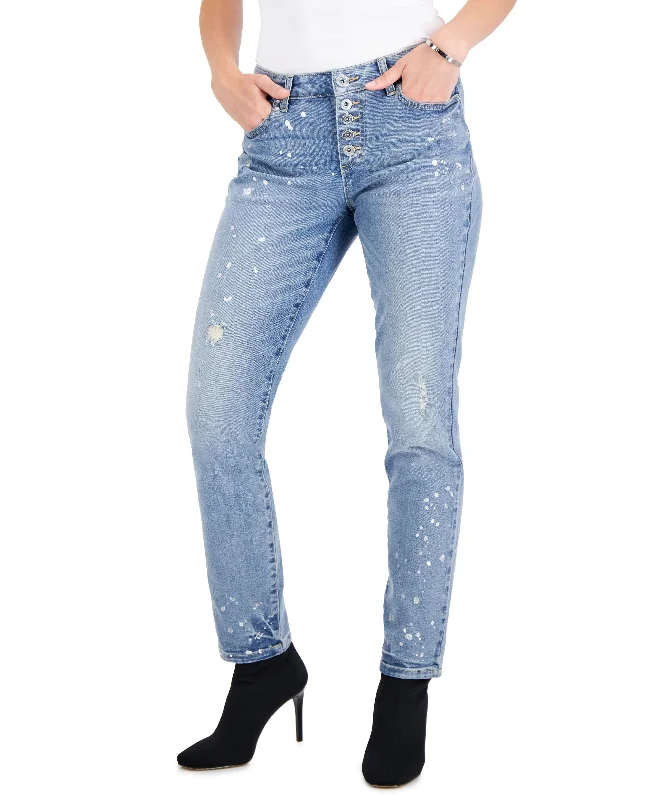 INC International Concepts Womens Paint Splatter Mid Rise Straight Leg Pants Elegant Trouser Pants
