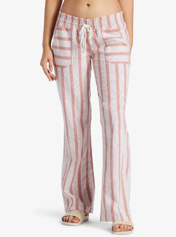 Oceanside Flared Pants - Cedar Wood Bonzer Bico Stripe Comfortable Denim Leggings
