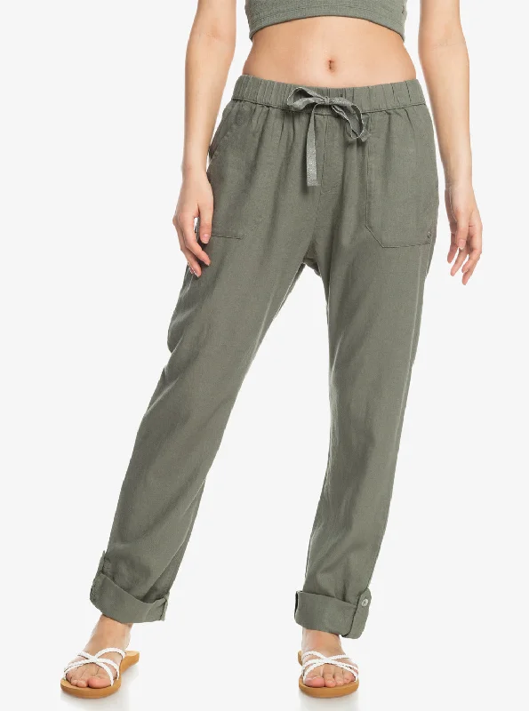 On The Seashore Pants - Agave Green Trendy Velvet Pants
