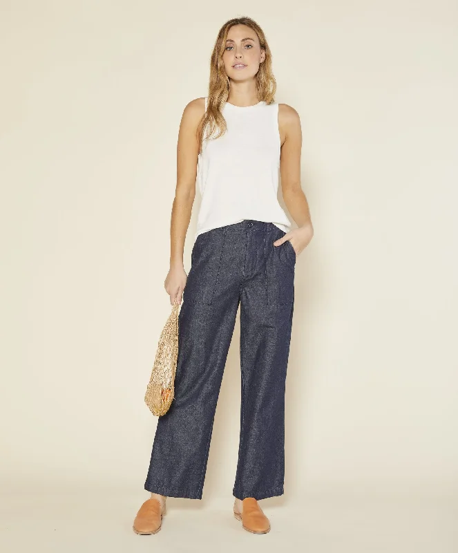 Outerknown | Denim Field Pants Elegant Palazzo Trousers