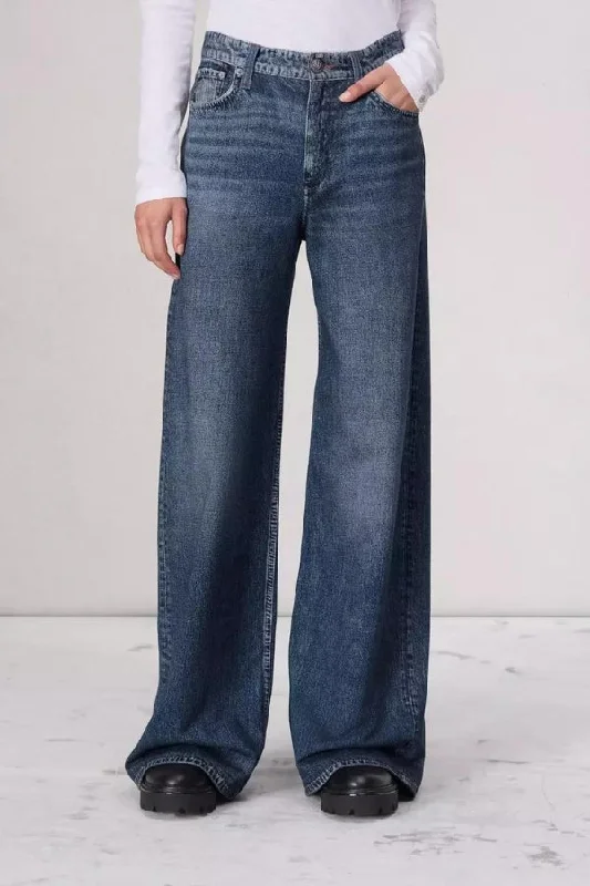 RAG & BONE Miramar Sofie Full Length Wide-Leg Pant Soft Stretch Trousers