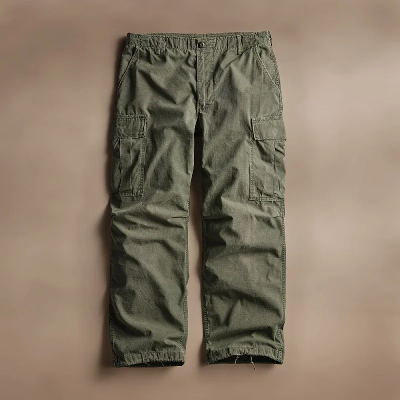 Vintage Jungle Cargo Pant - Army Green Relaxed High-Waist Trousers
