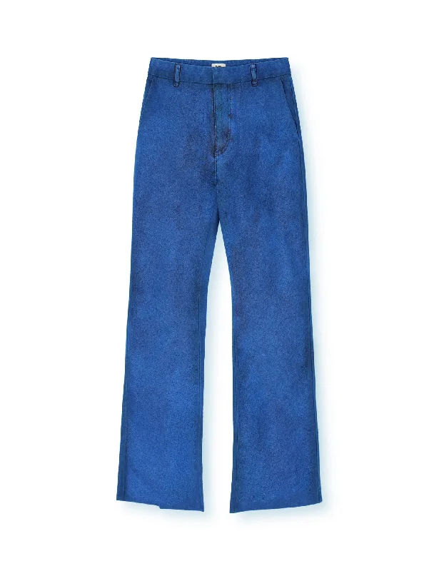 Soft Denim Perry Pants, Bluing Casual Drawstring Pants