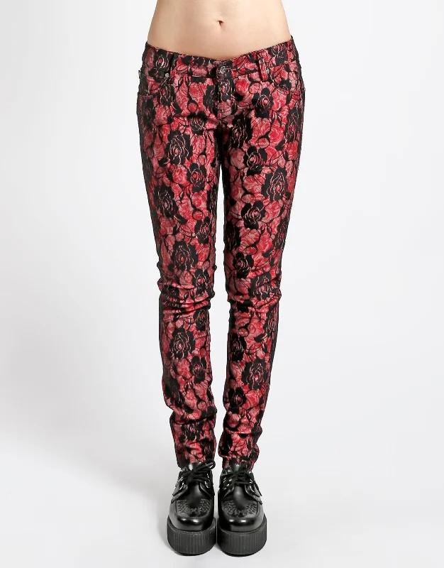 Rose Lace Pants Modern Bootcut Pants