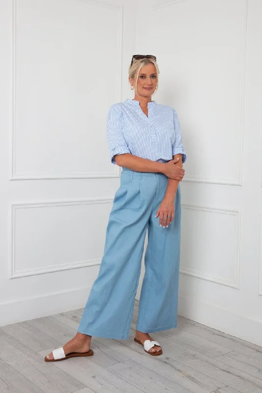 Wide Leg Chambray Pant Cozy Maternity Pants