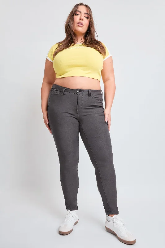 Women´s Plus Hyperstretch Skinny Pants, Smoke Elegant Palazzo Trousers
