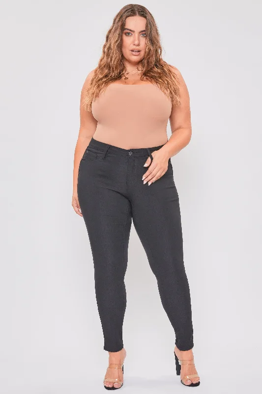 Women´s Plus Hyperstretch Skinny Pants, Black High-Waist Jeans