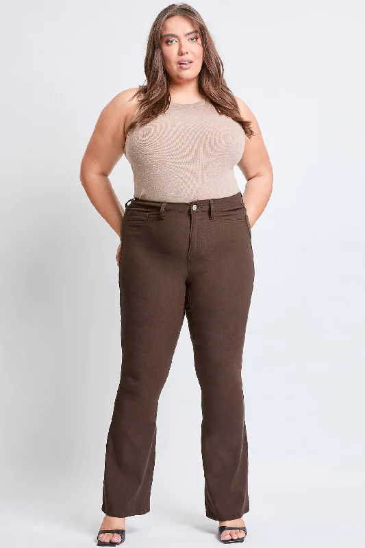 Women´s Plus Size Hyperstretch Flare Pants, Coco Fashionable Button-Up Pants
