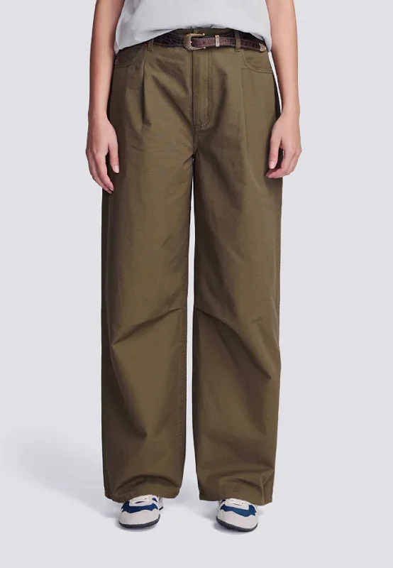 Women's Frederick Pant - Olive Comfortable Denim Trousers