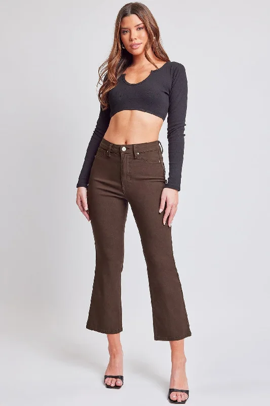 Women's Hyperstretch Cropped Kick Flare Leg Pants, Coco Soft Wool Pants