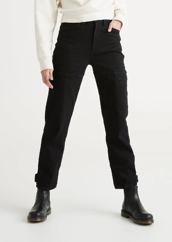 All-Weather Denim High Rise Barrel Pant Cozy Knit Pants